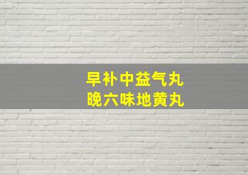 早补中益气丸 晚六味地黄丸